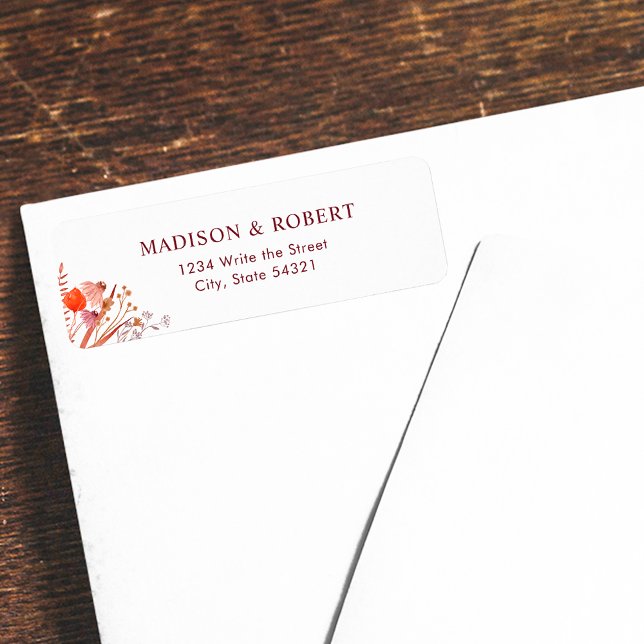 Rustic Boho Chic Wildflower Wedding Return Address Label (Creator Uploaded)
