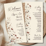 Rustic Boho Chic Wildflowers Earthtone Wedding Program<br><div class="desc">Welcome your guests to your wedding ceremony with this rustic bohemian wildflowers wedding program. Features a bounty aster flowers, blooms, and grasses in earthy shades of dusty rose, terracotta, taupe, and dusty blue, all on a cream or beige coloured background. The titles are written in elegant script lettering and there...</div>