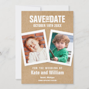Rustic Boho Childhood Photos Save the Date