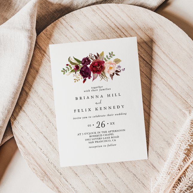 Rustic Boho Colourful Floral Casual Wedding Invitation (Creator Uploaded)