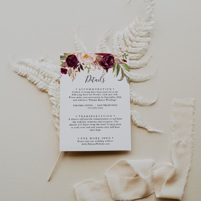 Rustic Boho Colourful Floral Wedding Details Enclosure Card (Creator Uploaded)