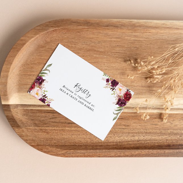 Rustic Boho Colourful Floral Wedding Gift Registry Enclosure Card (Creator Uploaded)