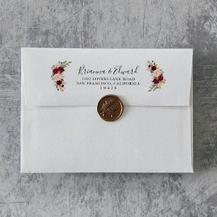 Rustic Boho Colourful Floral Wedding Invitation Envelope