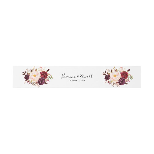 Rustic Boho Colourful Floral Wedding Invitation Invitation Belly Band (Flat)