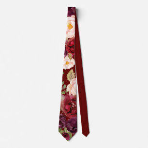 Rustic Boho Colourful Floral Wedding Neck Tie