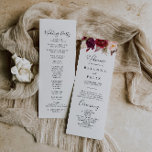 Rustic Boho Colourful Floral Wedding Program<br><div class="desc">This rustic boho colourful floral wedding program is perfect for a modern wedding. The design features pink,  purple,  red,  and burgundy watercolor peonies clustered into elegant bouquets with green foliage,  inspiring natural beauty.</div>