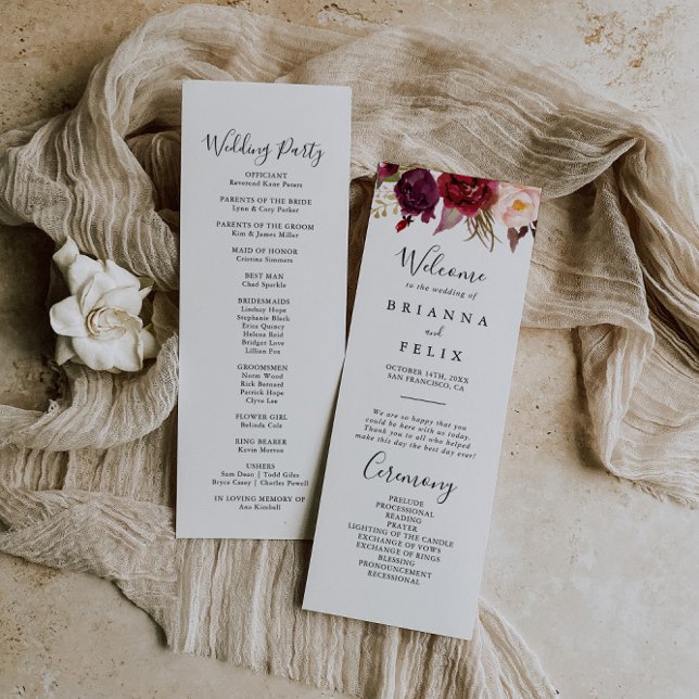 Rustic Boho Colourful Floral Wedding Program (Creator Uploaded)