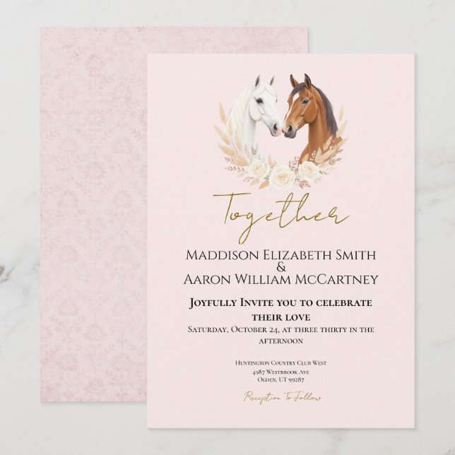 Rustic Boho Country Wedding Invitation (Front/Back)