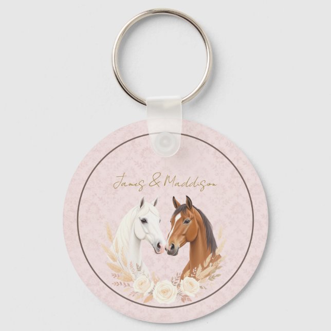 Rustic Boho Country Wedding Key Ring (Front)