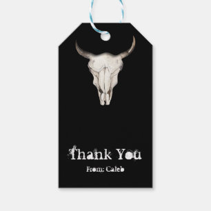Rustic Boho Cow Bull Horns Western Country Favour Gift Tags