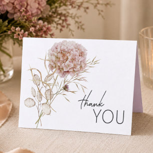 Rustic Boho Delicate Fall Wildflower Wedding Thank You Card