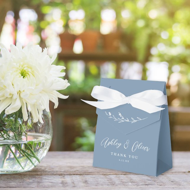 Rustic Boho Dusty Blue Wildflower Wedding Favour Box (Creator Uploaded)