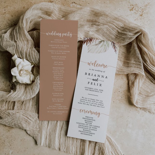 Rustic Boho Elegant Floral Wedding Program (Creator Uploaded)