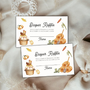 Rustic Boho Farm Chicken Diaper Raffle Baby Shower Enclosure Card