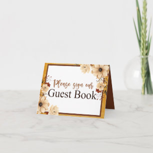 Rustic Boho Floral Baby Show Guest Book Table Card