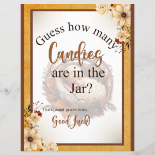 Rustic Boho Floral Baby Shower Candy Jar Game