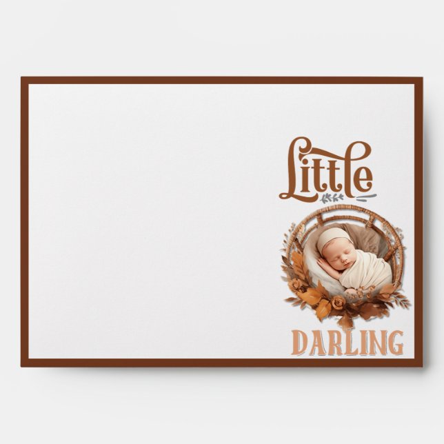 Rustic Boho Floral Baby Shower  Envelope (Front)