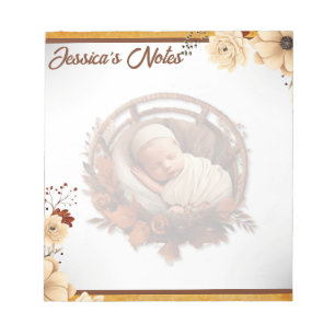 Rustic Boho Floral Baby Shower Notepad