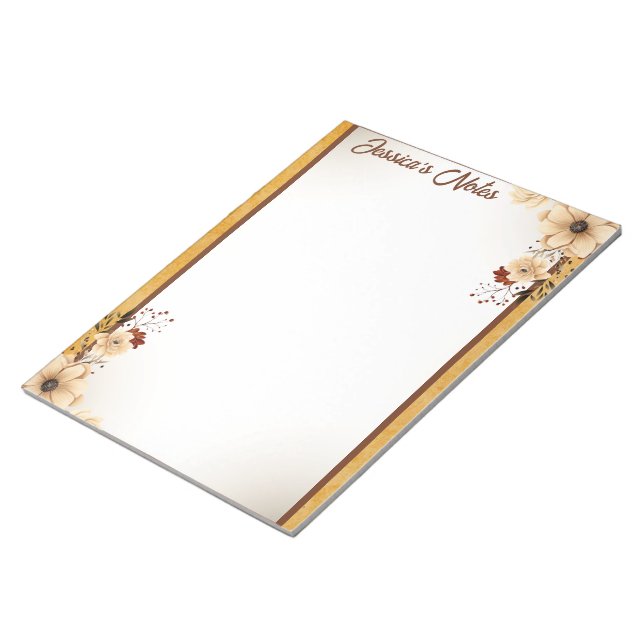 Rustic Boho Floral Baby Shower  Notepad (Angled)