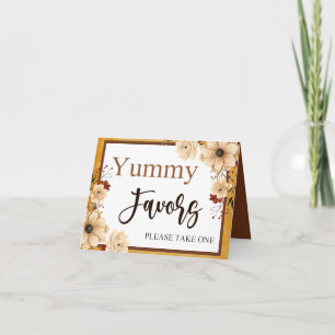 Rustic Boho Floral Baby Shower Table Card