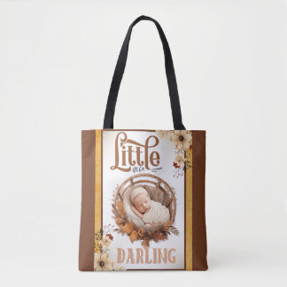 Rustic Boho Floral Baby Shower Tote Bag
