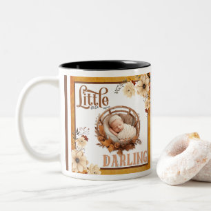 Rustic Boho Floral Baby Shower Two-Tone Coffee Mug