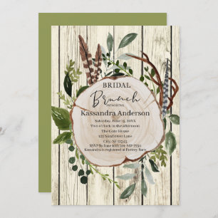 Rustic Boho Floral Bridal Brunch Invitation