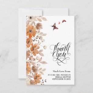 Rustic Boho Floral Bridal Shower Thank You Card