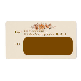 Rustic Boho Floral Christmas Holiday Labels