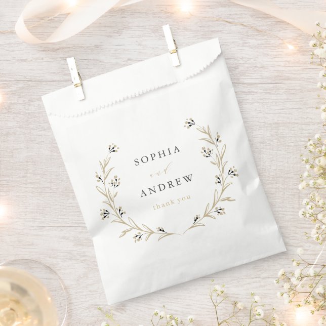 Rustic Boho Floral County Wedding thank you Favour Favour Bag (Clipped)