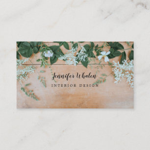 Rustic Boho Floral Custom Business Card