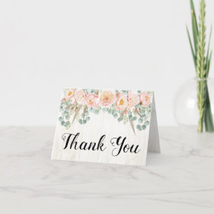 Rustic Boho Floral Eucalyptus Thank You Card