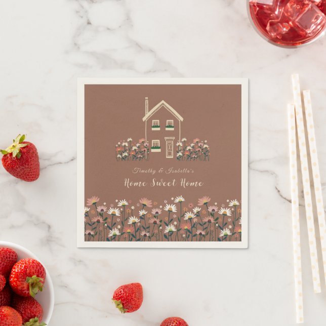 Rustic Boho Floral Fall Housewarming Party Napkin (Insitu)