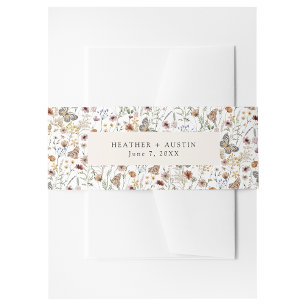 Rustic Boho Floral Invitation Belly Band