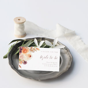 Rustic Boho Floral Share A Recipe Bridal Shower Enclosure Card