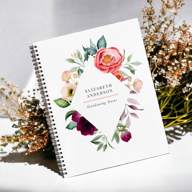 Rustic Boho Floral Watercolor with Your Name Notebook (Creator Uploaded)