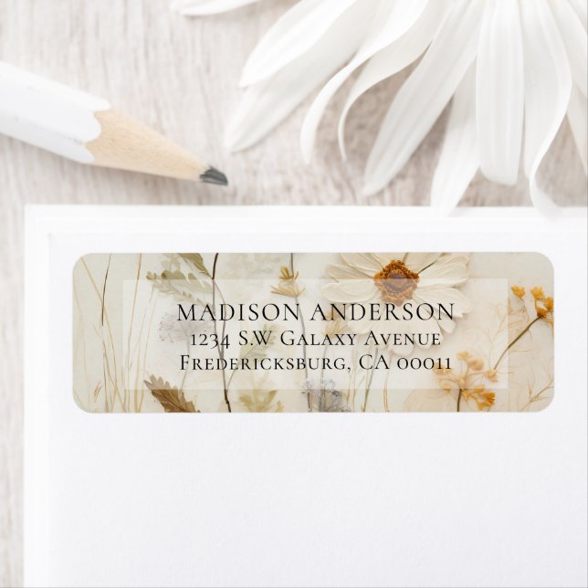 Rustic Boho floral Wedding Address Return Address Label (Insitu)