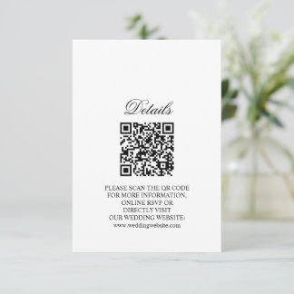 Rustic Boho Floral Wedding Enclosure Cards QR Code