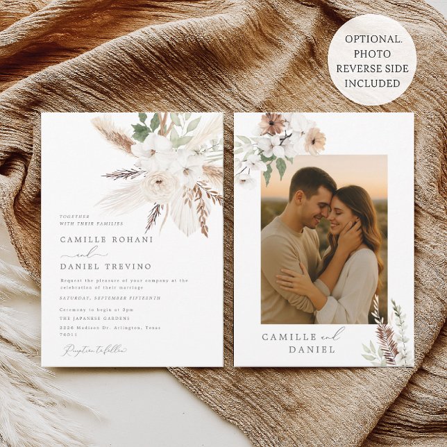 Rustic Boho Floral Wedding Invitation (Creator Uploaded)