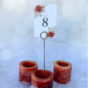 Rustic Boho Floral Wedding Table Number