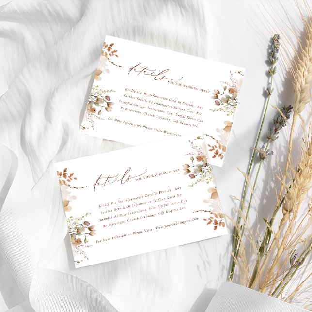 Rustic Boho Garden Flowers Wedding Enclosure Card (Creator Uploaded)
