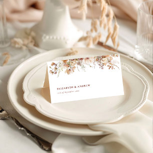 Rustic Boho Garden Flowers Wedding Place Card