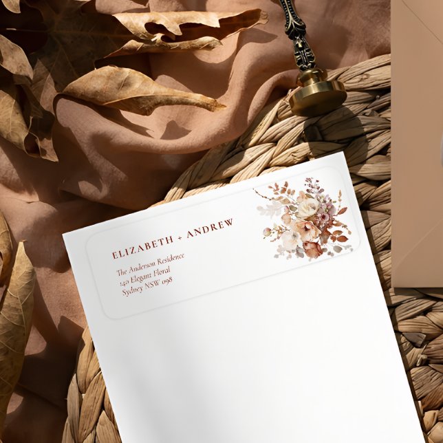Rustic Boho Garden Flowers Wedding Return Address Label (Creator Uploaded)