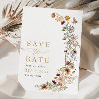 Rustic Boho Garden Flowers Wedding Save the Date