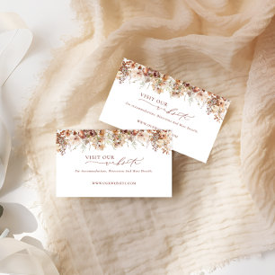 Rustic Boho Garden Flowers Wedding Website Enclosure Card