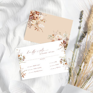 Rustic Boho Garden Wedding Meal Choice RSVP Card