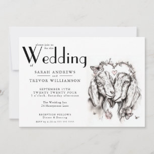 Rustic BOHO Goat Lovers Invitation