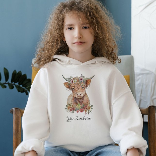 Rustic Boho Highland Cow pink floral Watercolor (Creator Uploaded)