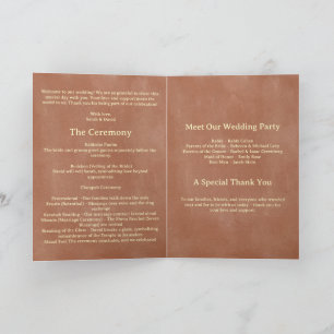 Rustic Boho Jewish Wedding Program