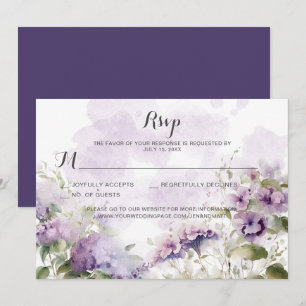 Rustic Boho Lavender Purple Floral Wedding  Invitation